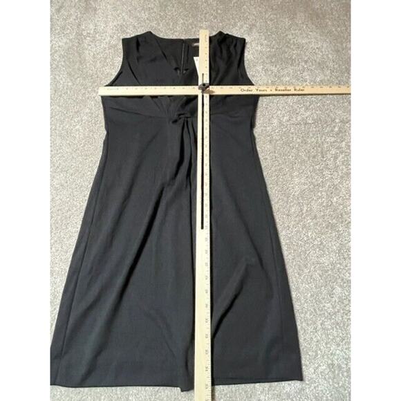 Adrienne Vittadini Dress 12 Petite Sheath Sleeveless Twist Front Ponte Black - Picture 4 of 10